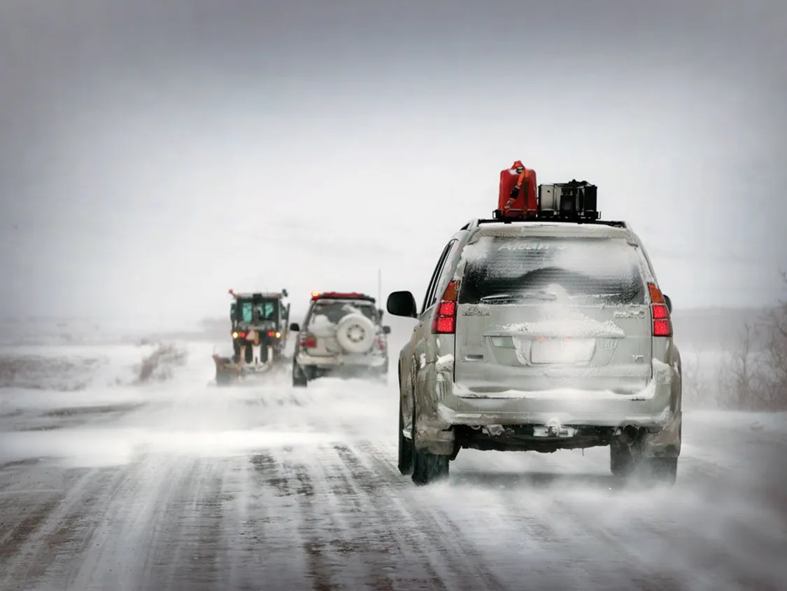 Near blizzard conditions during the 2020 Alcan 5000 Rally Near blizzard conditions during the 2020 Alcan 5000 Rally