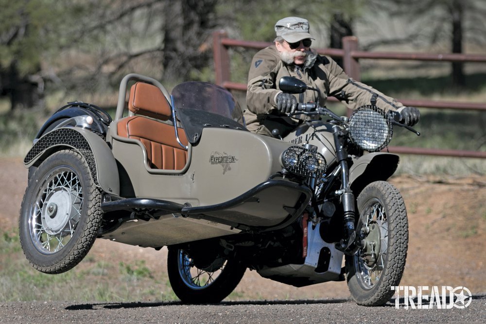 Mark Tetreau of Kalaber Creations drives the U1, custom Ural.