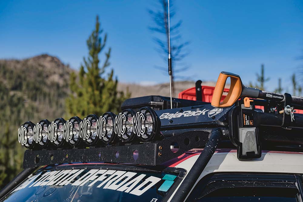 The top lightbar on the 4Runner features KC Hilites.