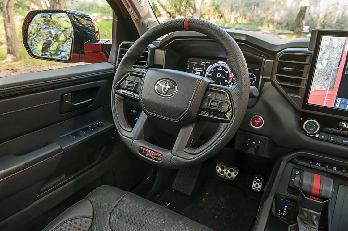 The TRD steering wheel