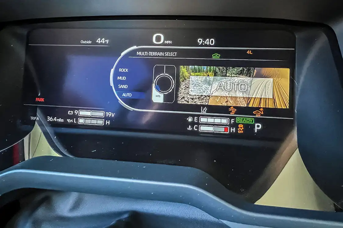 The off-road driving modes