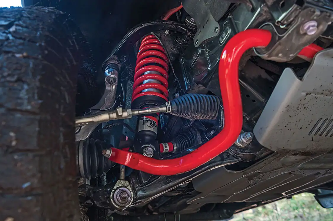 TRD-tuned Fox shocks ensure this truck is smooth on and off road