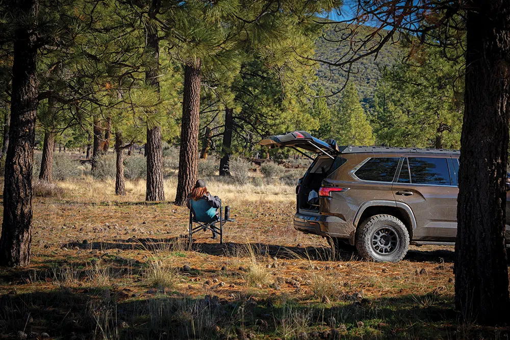 Set up camp behind your vehicle