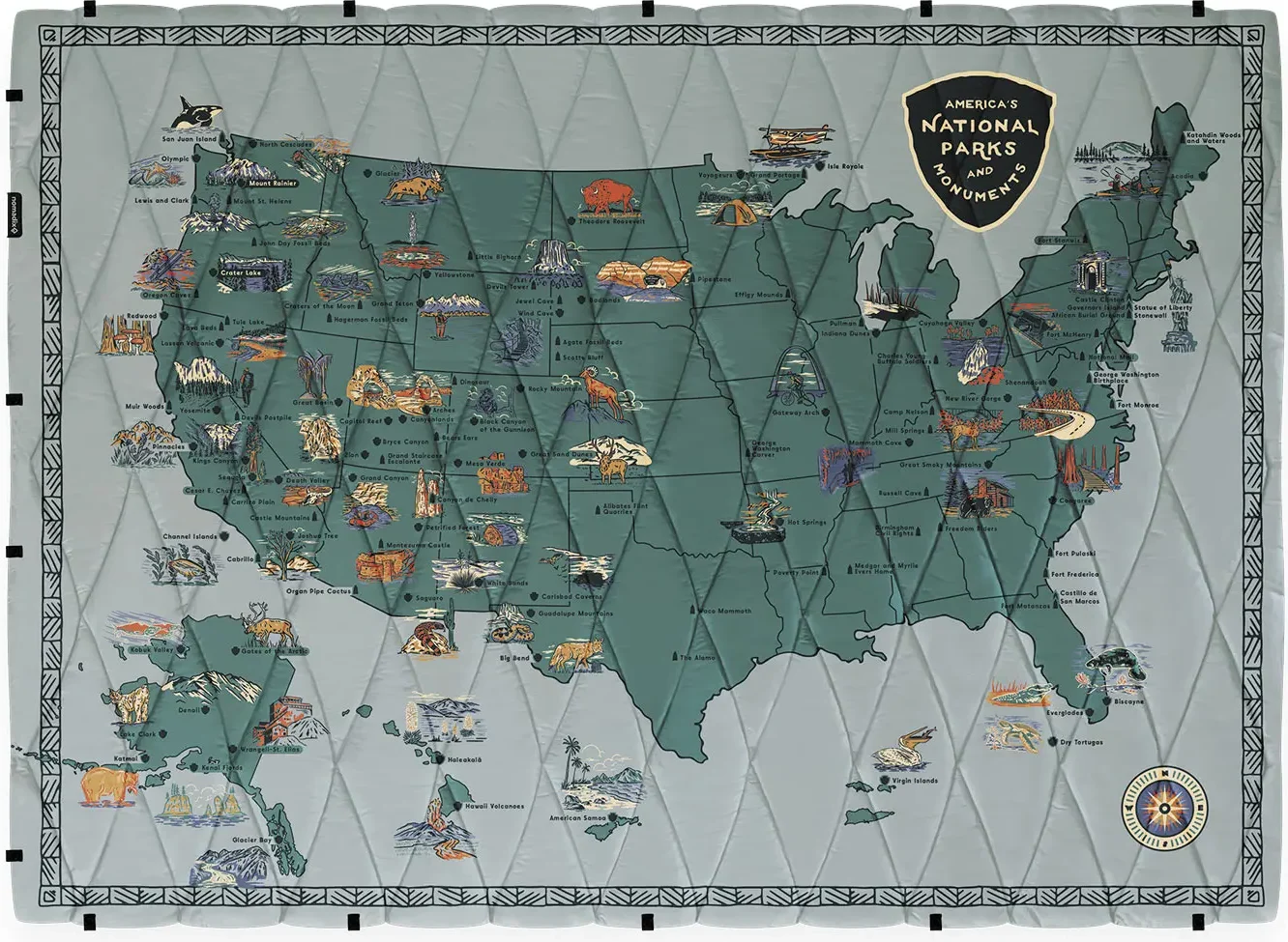 America's National Parks and Monuments Nomadix Puffer Blanket