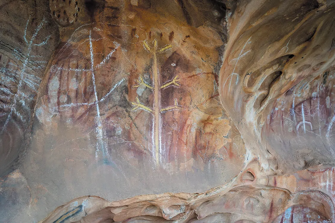 Aboriginal rock art is scattered throughout the Flinders Range Aboriginal rock art is scattered throughout the Flinders Range